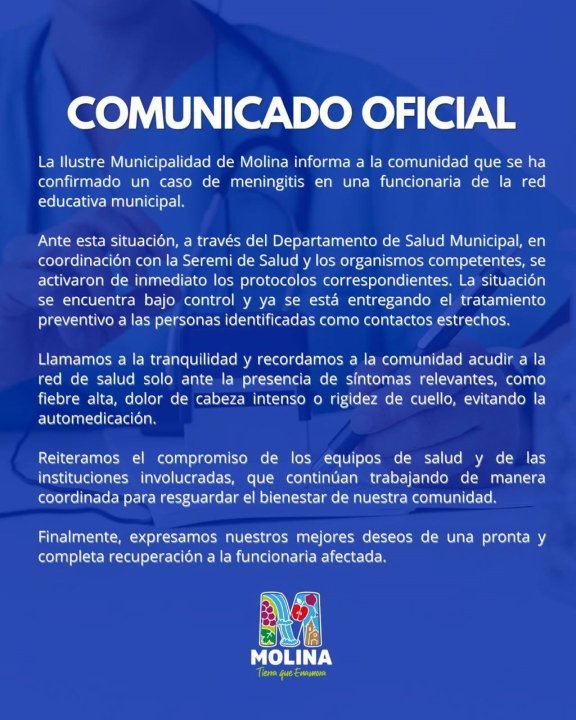 /molina-confirma-caso-de-meningitis-en-funcionaria